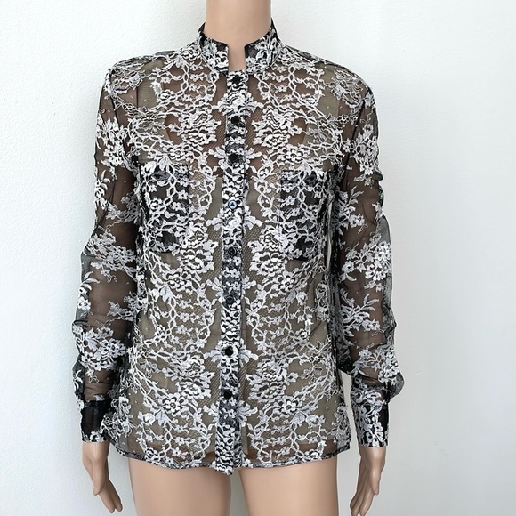 CAROLINA HERRERA LACE ROMANTIC SHIRT, 2 - Picture 1 of 6